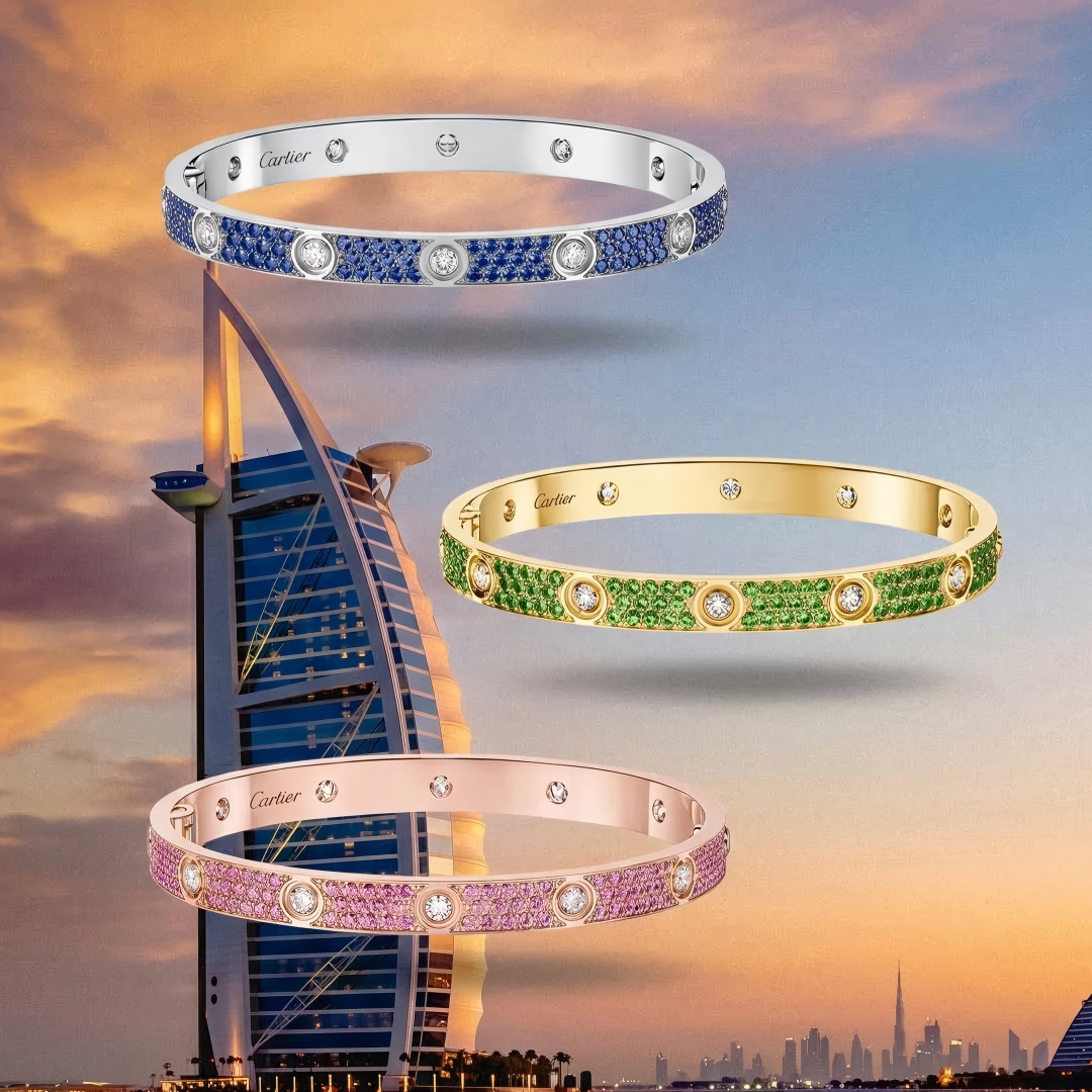 [Rani Jewelry]2026 PAVE GEMSTONE LOVE BRACELET 6.1MM 10 DIAMONDS