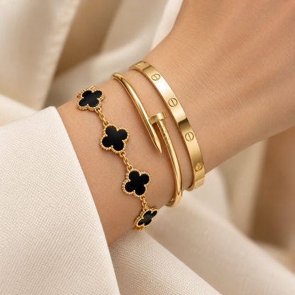 [Rani Jewelry]Clover & Juste & Lover  Bracelet Stack Set