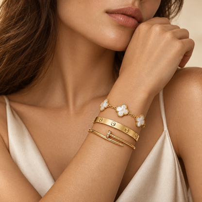 [Rani Jewelry]Clover & Lover & Juste Bracelet Stack Set