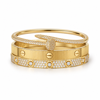 [Rani Jewelry]Love & Juste Statement Bracelet Trio Stack Set