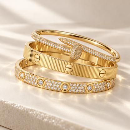 [Rani Jewelry]Love & Juste Statement Bracelet Trio Stack Set
