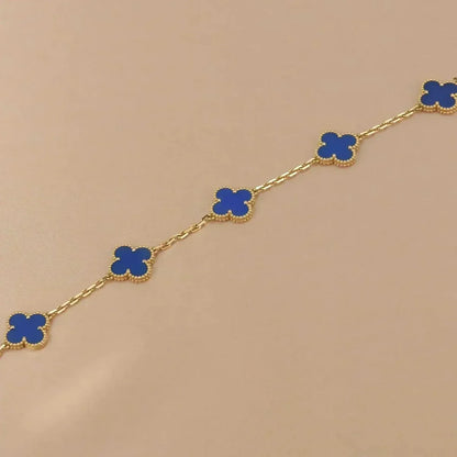 [Rani Jewelry] CLOVER 5 MOTIF BLUE AGATE BRACELET COLLECTION