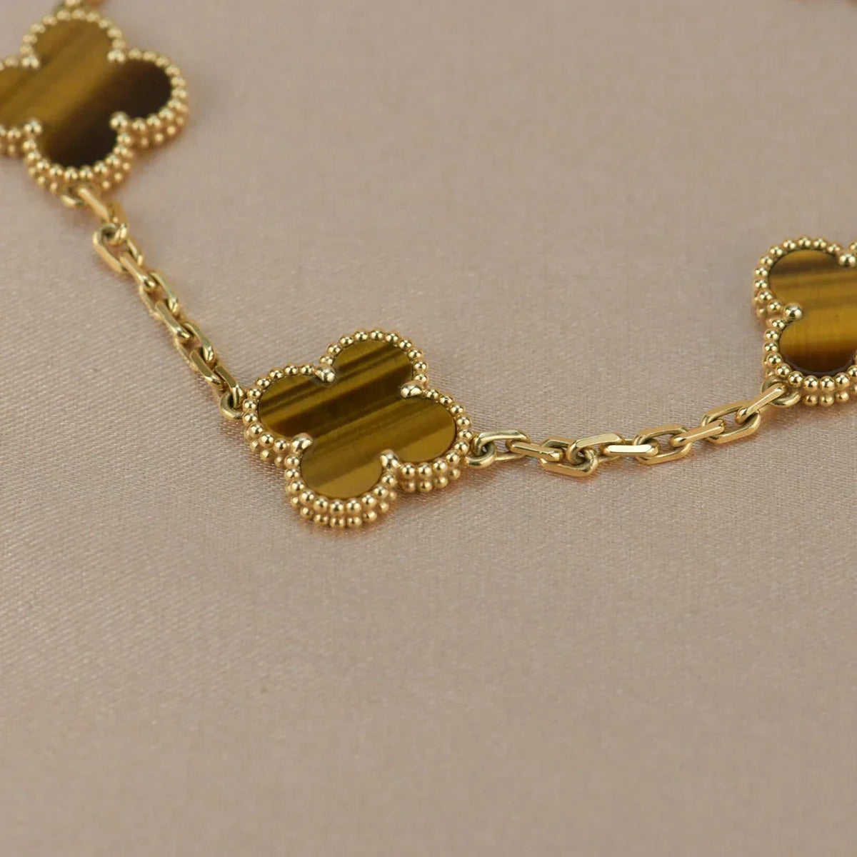[Rani Jewelry] CLOVER 5 MOTIFS TIGER EYE BRACELET COLLECTION