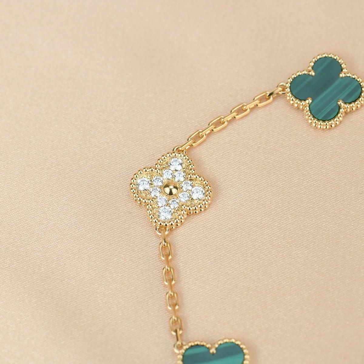 [Rani Jewelry] CLOVER 5 MOTIF MALACHITE BRACELET COLLECTION