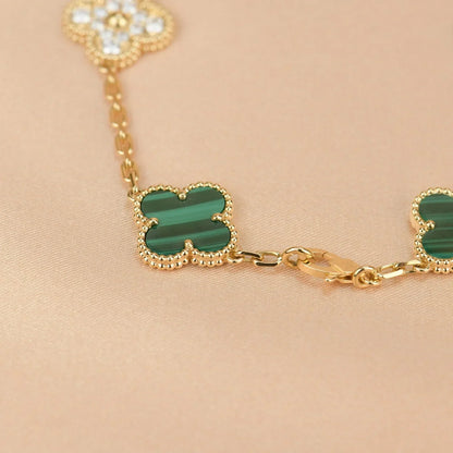 [Rani Jewelry] CLOVER 5 MOTIF MALACHITE BRACELET COLLECTION