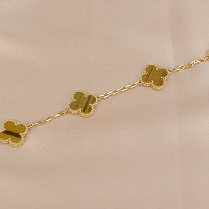 [Rani Jewelry] CLOVER 5 MOTIFS TIGER EYE BRACELET COLLECTION