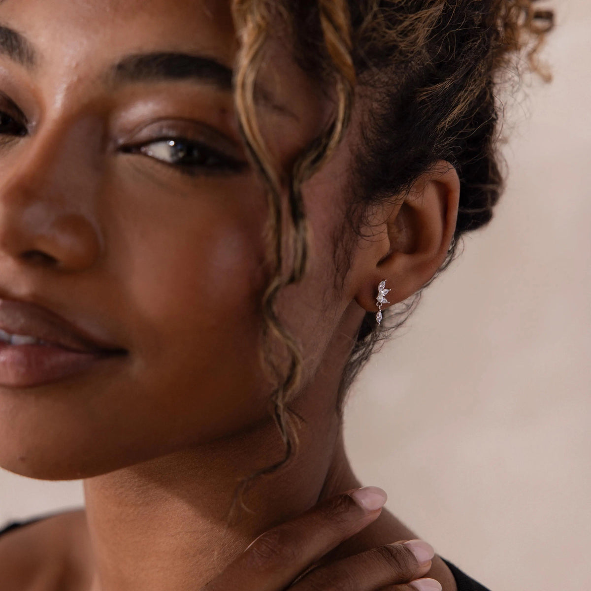 Diamond Marquise Drop Studs