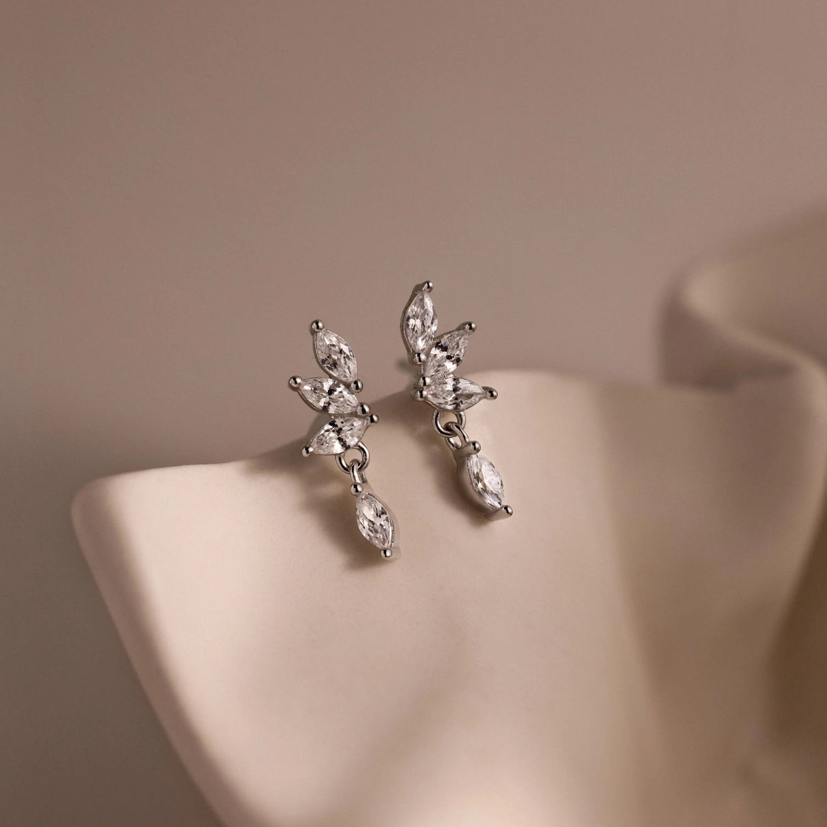 Diamond Marquise Drop Studs