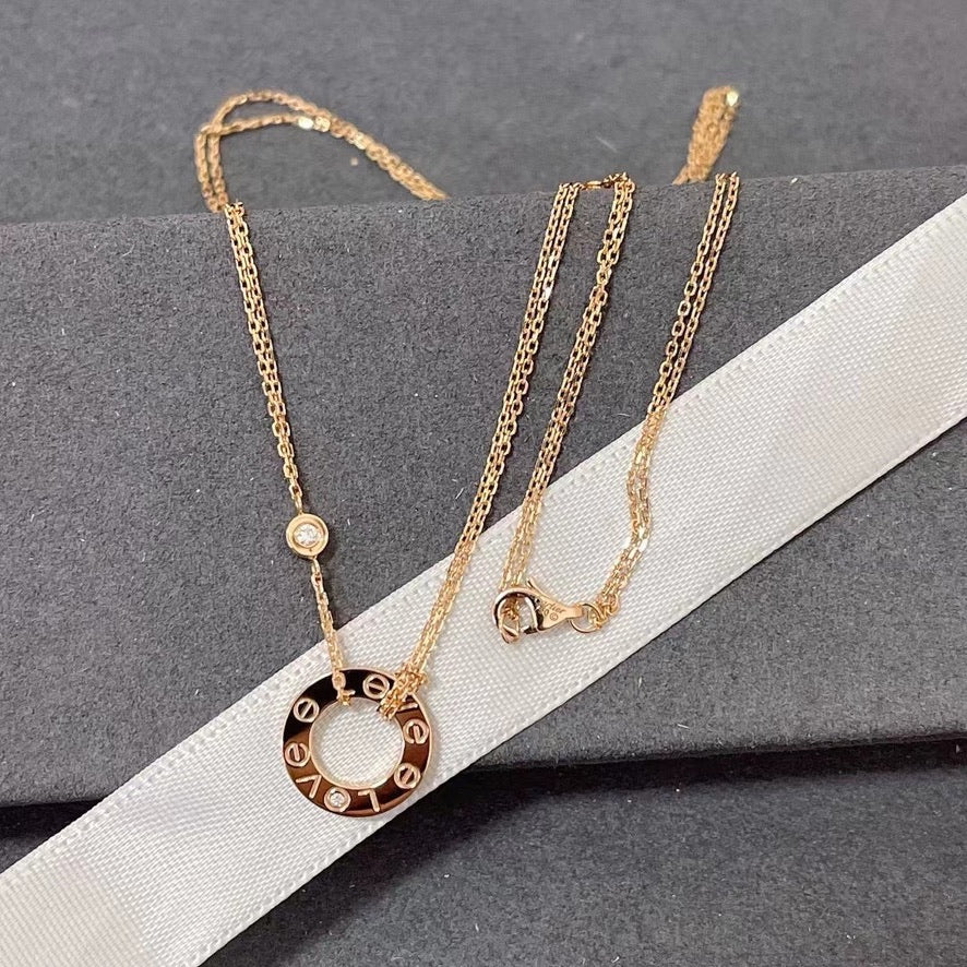 [Rani Jewelry] LOVE NECKLACE 16MM 2 DIAMONDS