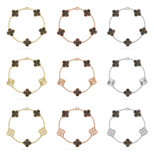 [Rani Jewelry] CLOVER 5 MOTIF GRAY MOP BRACELET COLLECTION