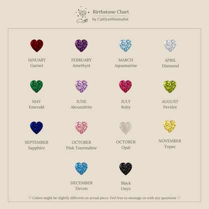 Tiny Heart Birthstone Ring