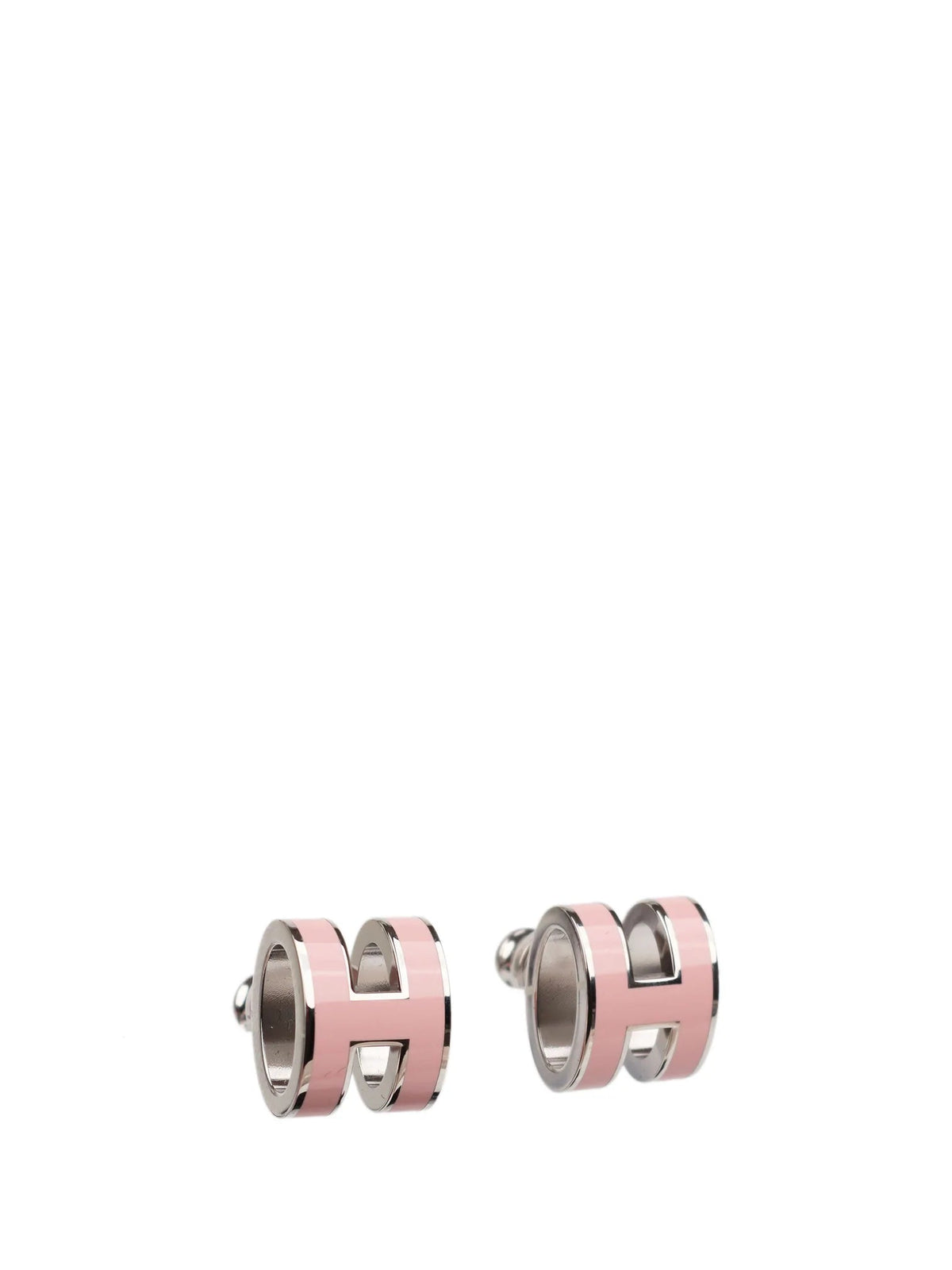 [Rani Jewelry]MINI POP H SILVER EARRINGS PINK
