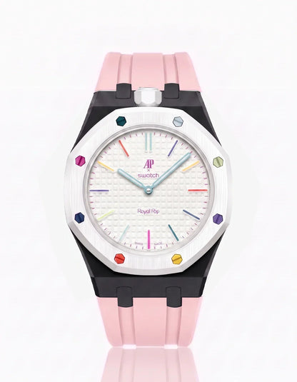 Silicone Strap & Case  Royal Pop Huit Blanc(Customize  Colors)