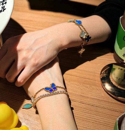 [Rani Jewelry]LUCKY SPRING BUTTERFLY 5 MOTIF BRACELET