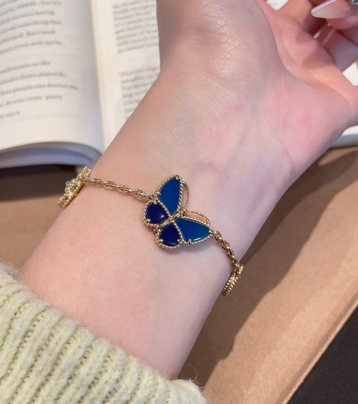 [Rani Jewelry] LOVE Brushed & Lucky Spring Butterfly 5-Motif Bracelet Stack Set