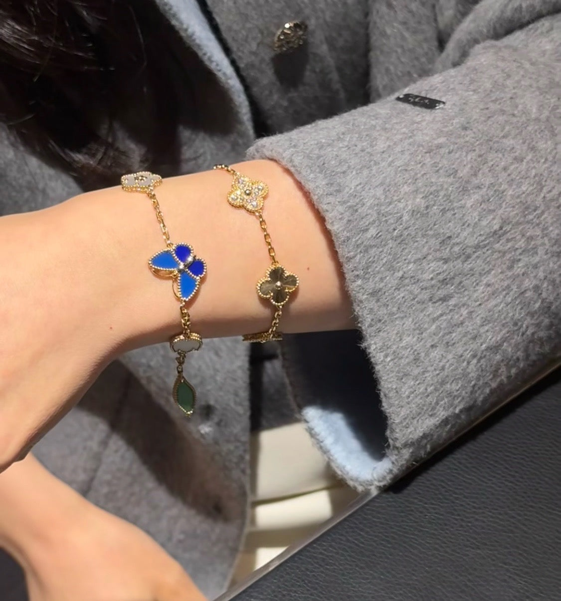 [Rani Jewelry]LUCKY SPRING BUTTERFLY 5 MOTIF BRACELET
