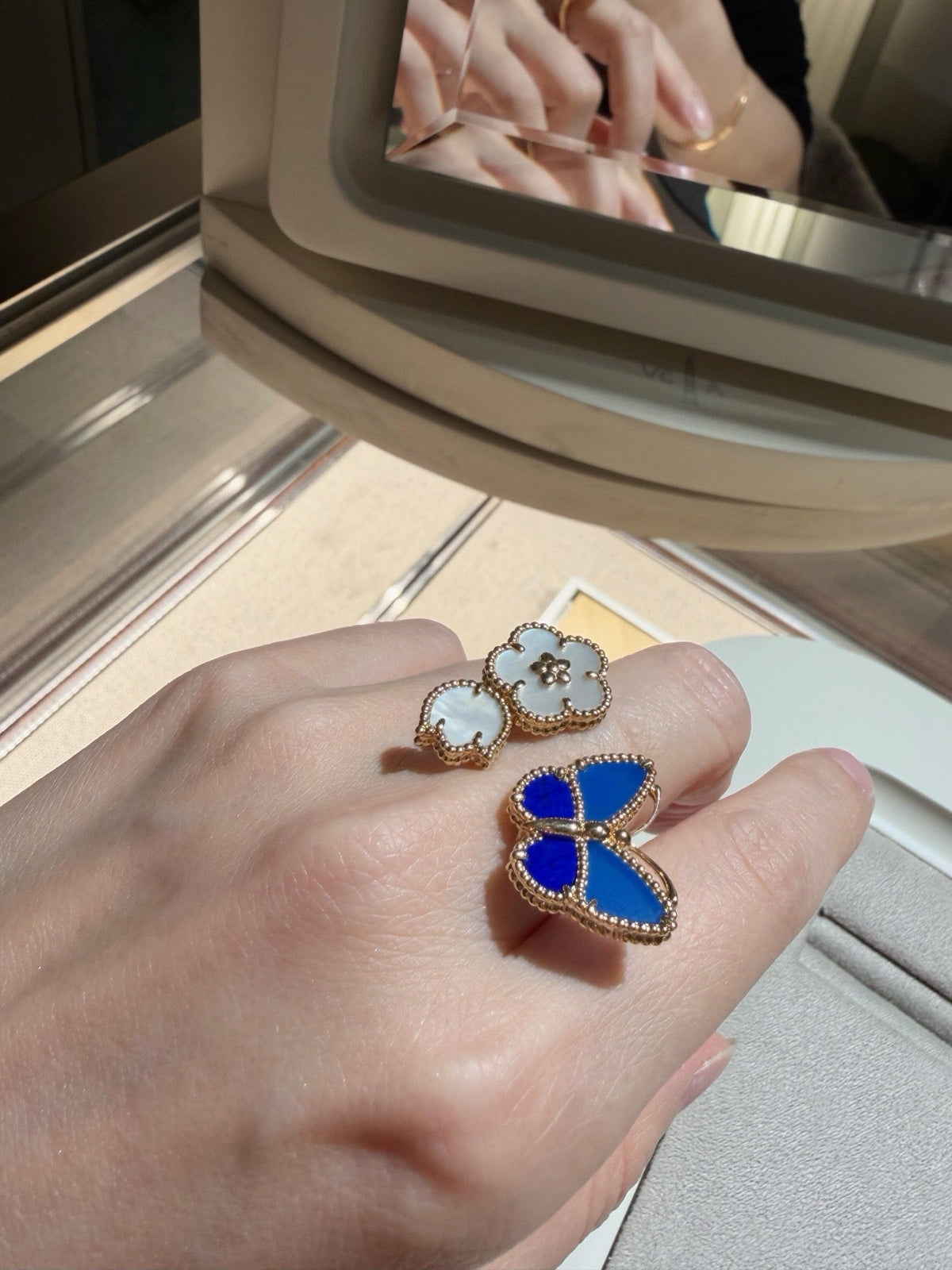 [Rani Jewelry]LUCKY SPRING BUTTERFLY OPEN-FACE RINGS