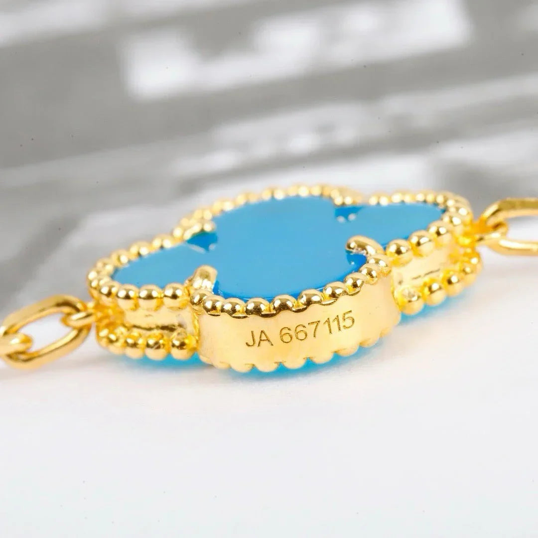[Rani Jewelry] CLOVER 5 MOTIF TURQUOISE BRACELET COLLECTION