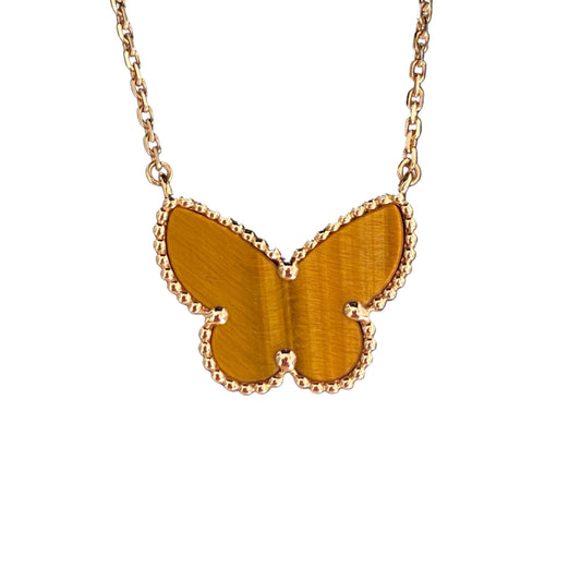 [Rani Jewelry] TIGER__ EYE BUTTERFLY NECKLACE