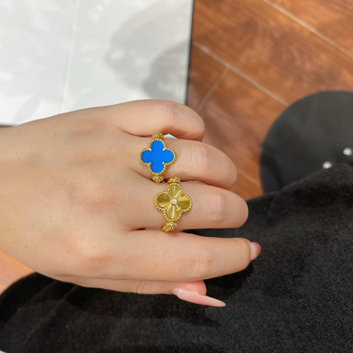 [Rani Jewelry]CLOVER RIVERSIBLE RING GOLD COLLECTION