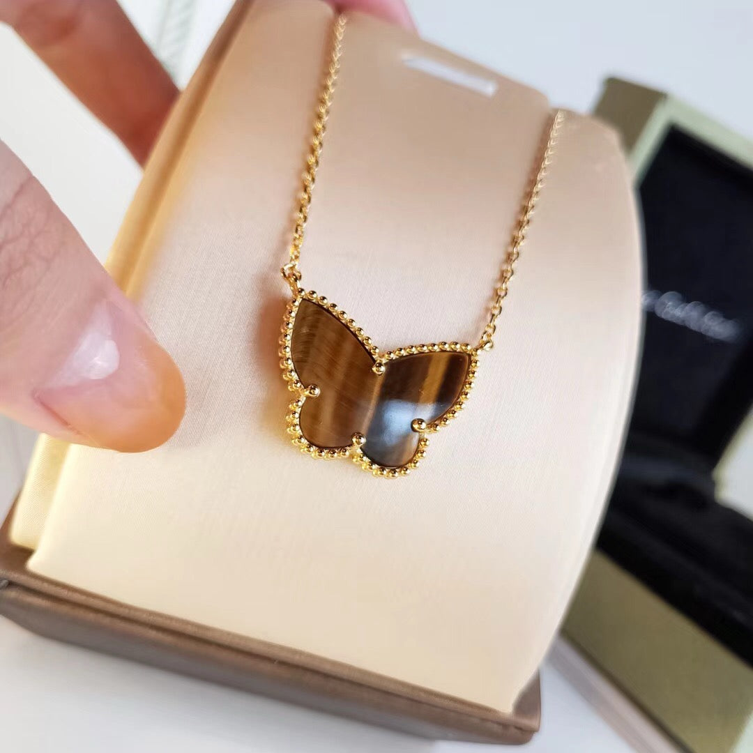 [Rani Jewelry] TIGER__ EYE BUTTERFLY NECKLACE