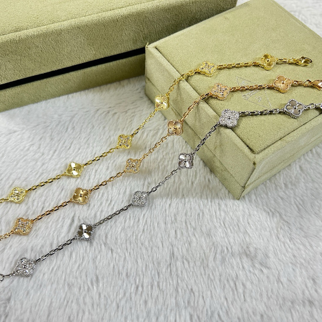 [Rani Jewelry]CLOVER 6 MOTIF DIAMOND LASER BRACELET