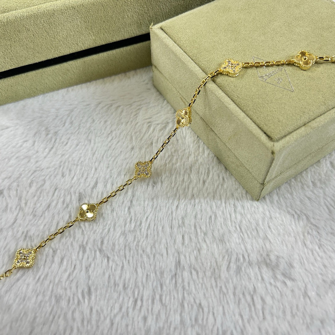 [Rani Jewelry]CLOVER 6 MOTIF DIAMOND LASER BRACELET