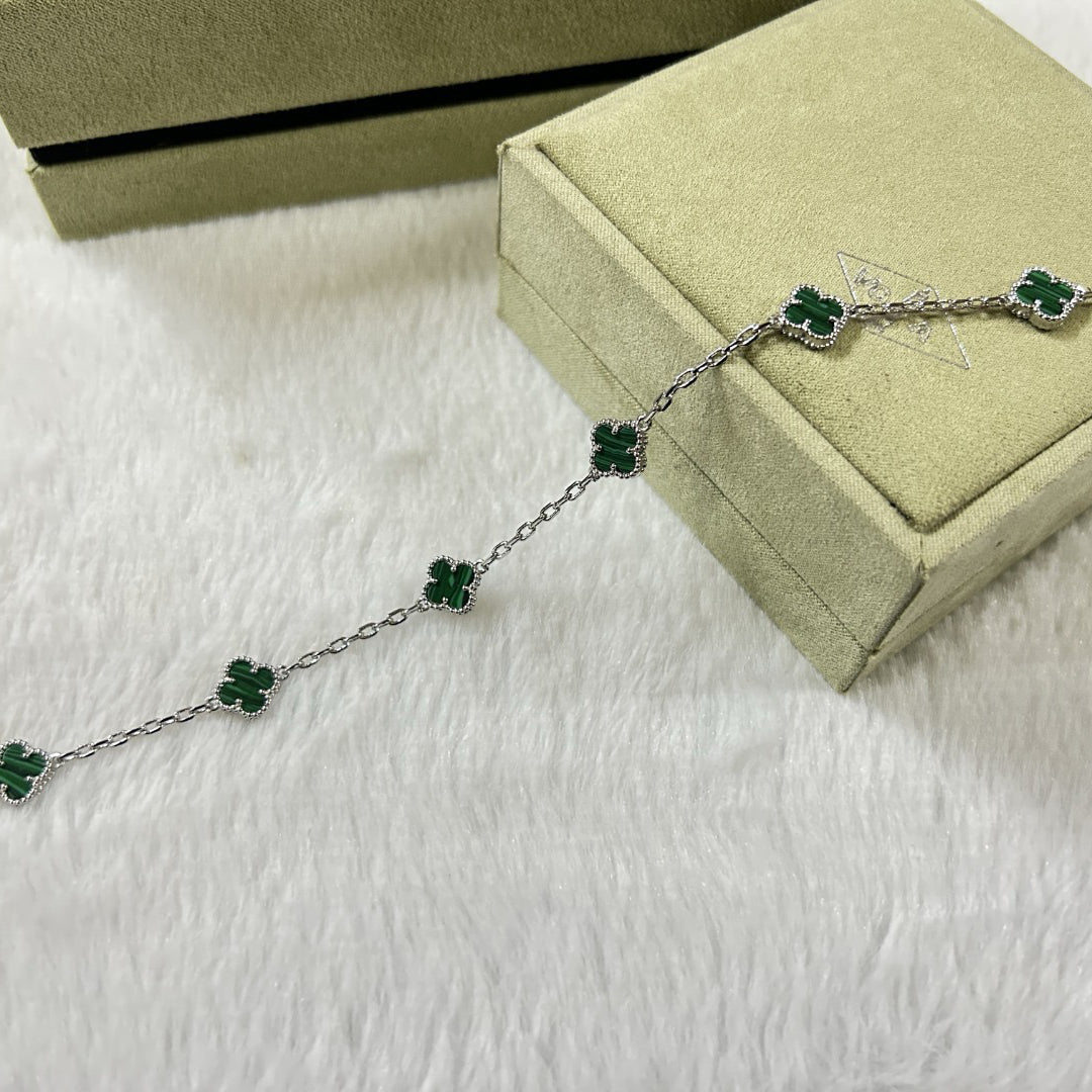 [Rani Jewelry]CLOVER 6 MOTIF MALACHITE BRACELET