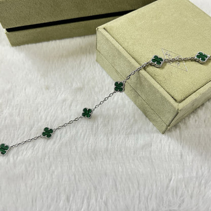 [Rani Jewelry]CLOVER 6 MOTIF MALACHITE BRACELET