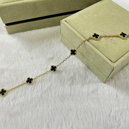 [Rani Jewelry]CLOVER 6 MOTIF  ONYXS BRACELET