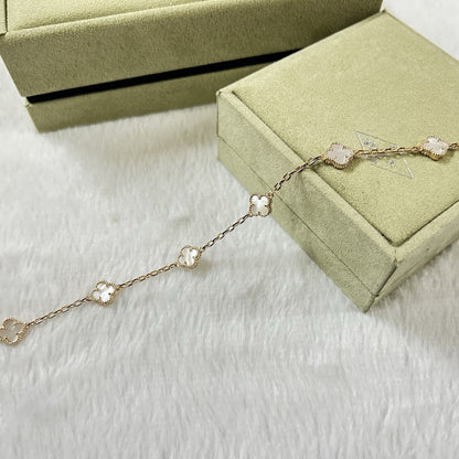 [Rani Jewelry]CLOVER 6 MOTIF WHITE MOP BRACELET