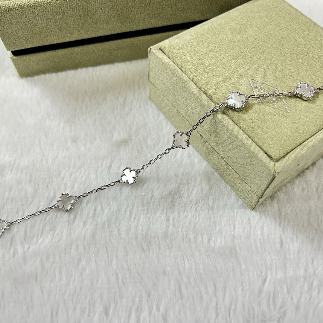 [Rani Jewelry]CLOVER 6 MOTIF WHITE MOP BRACELET