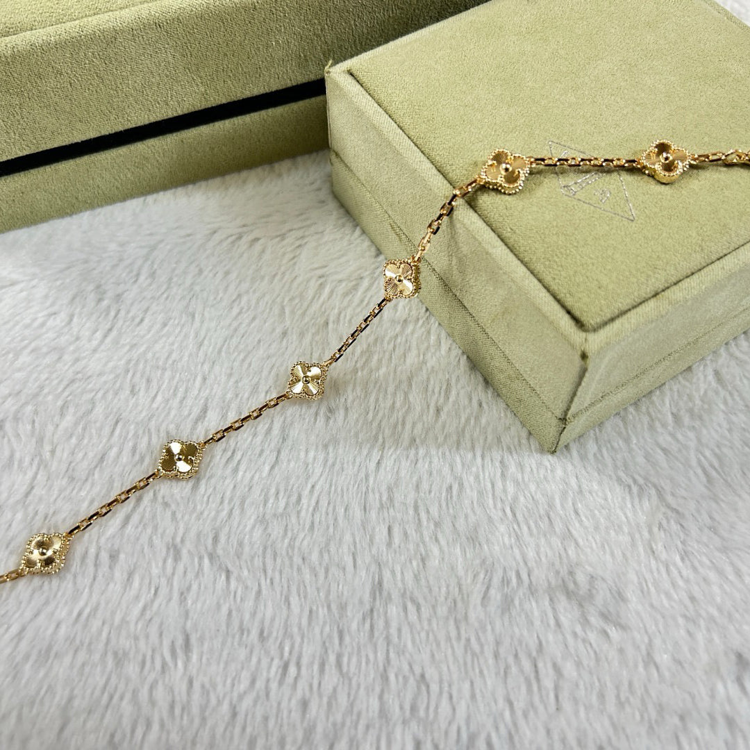 [Rani Jewelry]CLOVER 6 MOTIF DIAMOND BRACELET