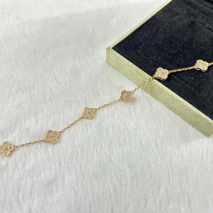 [Rani Jewelry]CLOVER 6 MOTIF DIAMOND BRACELET
