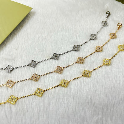 [Rani Jewelry]CLOVER 6 MOTIF DIAMOND BRACELET
