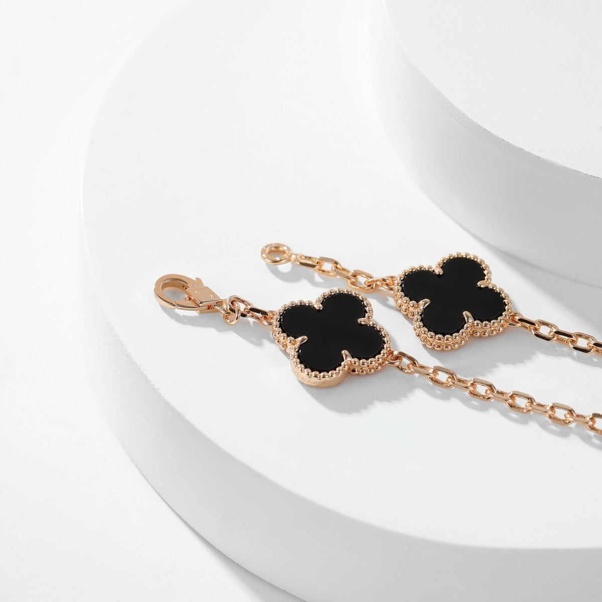 [Rani Jewelry]CLOVER 10 MOTIFS ONYX NECKLACE