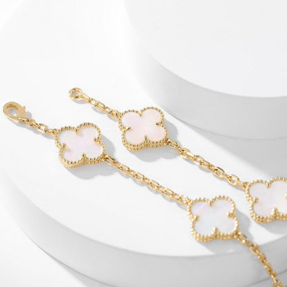 [Rani Jewelry]CLOVER 10 MOTIFS WHITE MOTHER OF PEARL NECKLACE