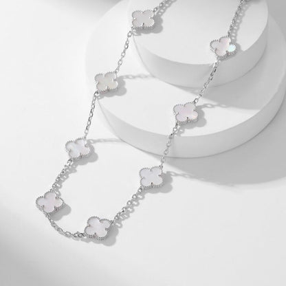 [Rani Jewelry]CLOVER 10 MOTIFS WHITE MOTHER OF PEARL NECKLACE