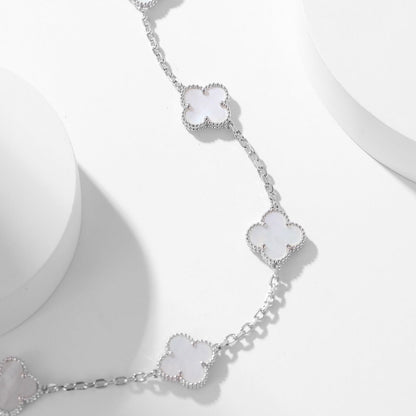 [Rani Jewelry]CLOVER 10 MOTIFS WHITE MOTHER OF PEARL NECKLACE
