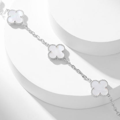 [Rani Jewelry]CLOVER 10 MOTIFS WHITE MOTHER OF PEARL NECKLACE