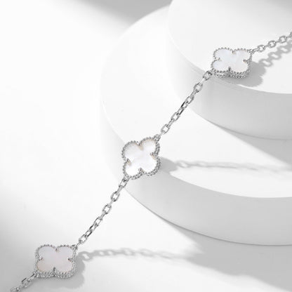 [Rani Jewelry]CLOVER 10 MOTIFS WHITE MOTHER OF PEARL NECKLACE