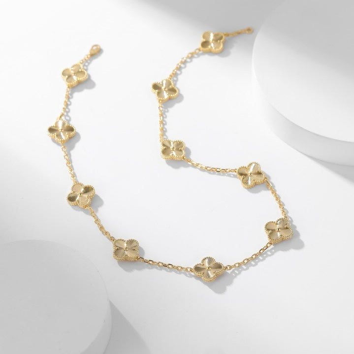 [Rani Jewelry]CLOVER 10 MOTIFS LASER NECKLACE