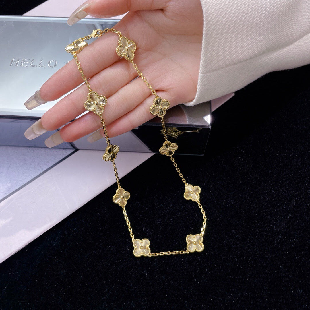 [Rani Jewelry]CLOVER 10 MOTIFS LASER NECKLACE