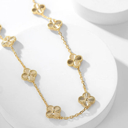 [Rani Jewelry]CLOVER 10 MOTIFS LASER NECKLACE