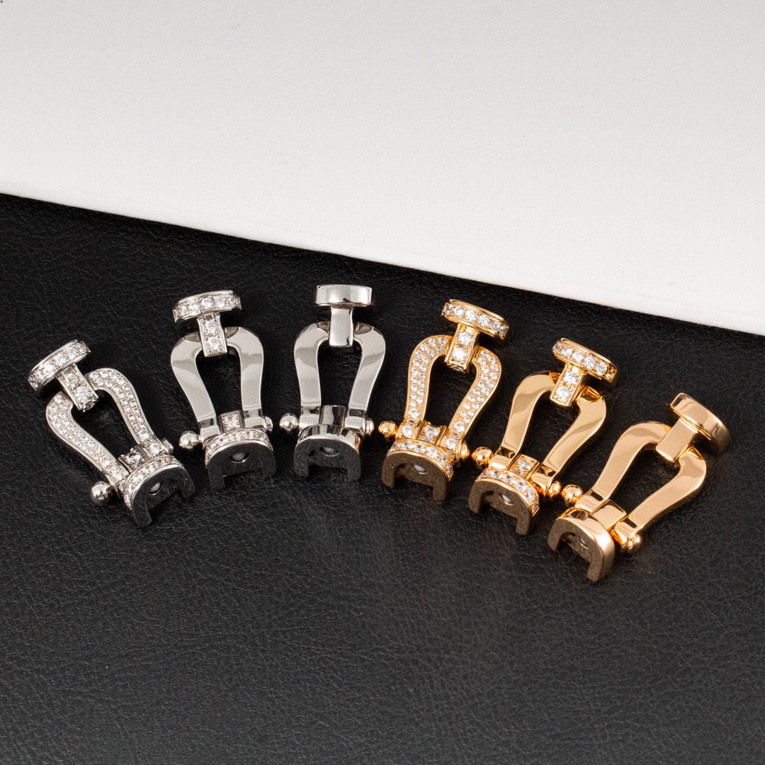 [Rani Jewelry]FORCE LARGE HORSESHOE FULL DIAMOND BRACELET SILVER