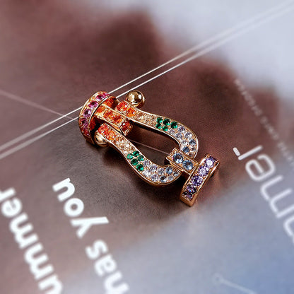 [Rani Jewelry]FORCE LARGE HORSESHOE  COLORED DIAMOND BRACELET ROSE GOLD