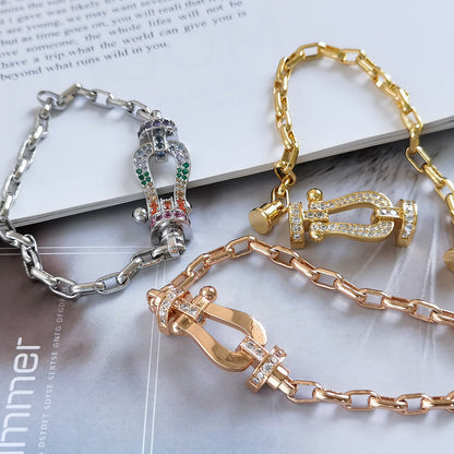 [Rani Jewelry]FORCE LARGE HORSESHOE CLASP  METAL BRACELET
