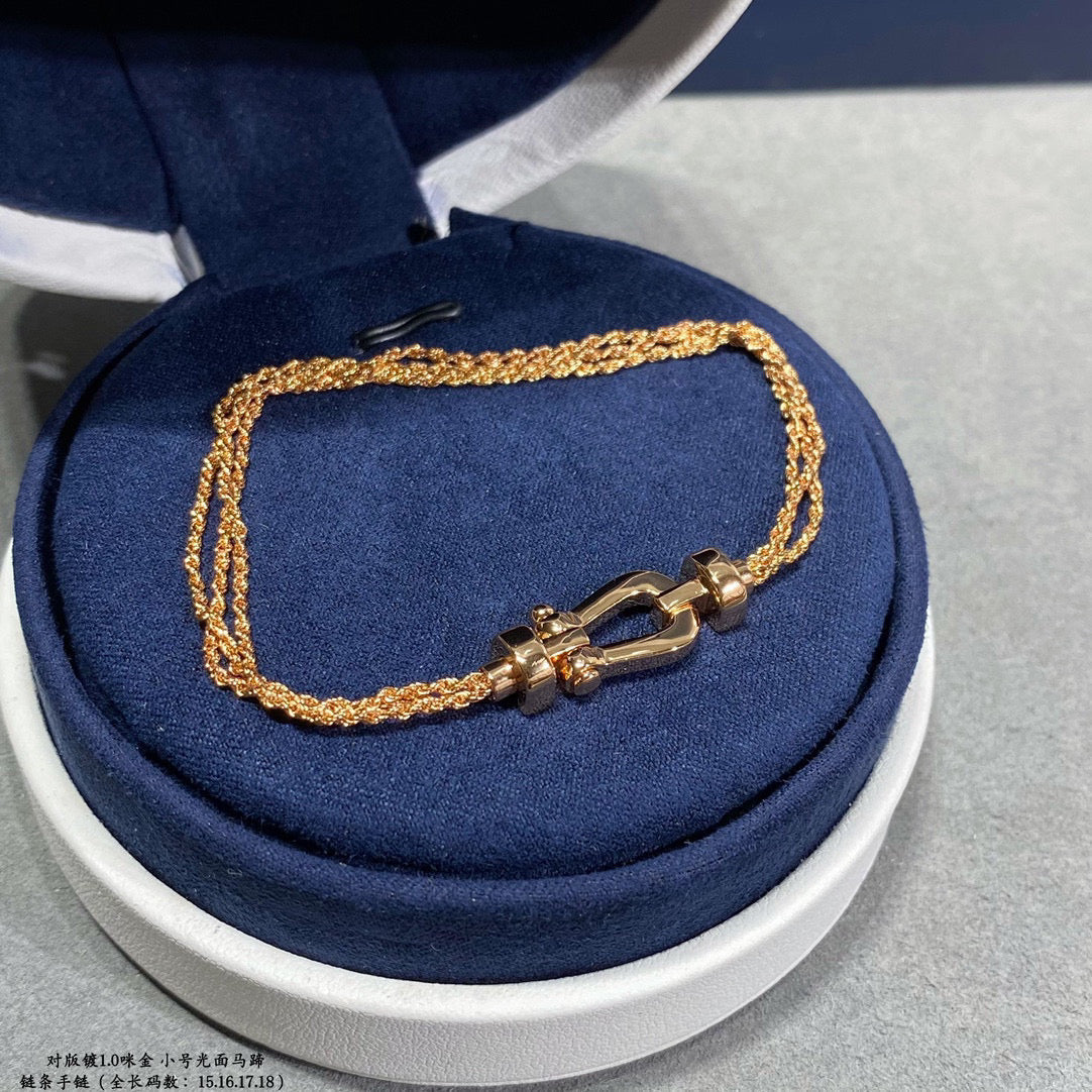 [Rani Jewelry]FORCE SMALL HORSESHOE  DIAMOND CHAIN ROPE BRACELET