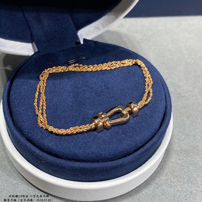 [Rani Jewelry]FORCE SMALL HORSESHOE  DIAMOND CHAIN ROPE BRACELET