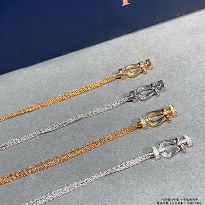 [Rani Jewelry]FORCE SMALL HORSESHOE  DIAMOND CHAIN ROPE BRACELET